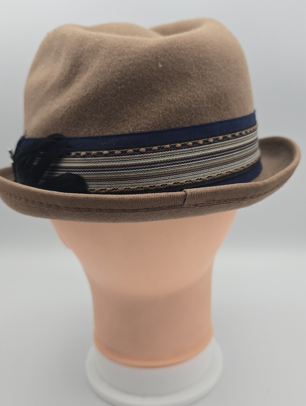 Carlos By Carlos Santana Wool Felt Trilby Fedora Brown Hat Size Medium - Picture 4 of 11